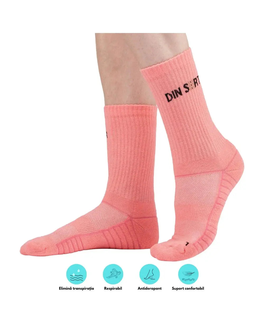 Set 4 perechi sosete medii femei din bumbac pieptanat coral Din Sertar