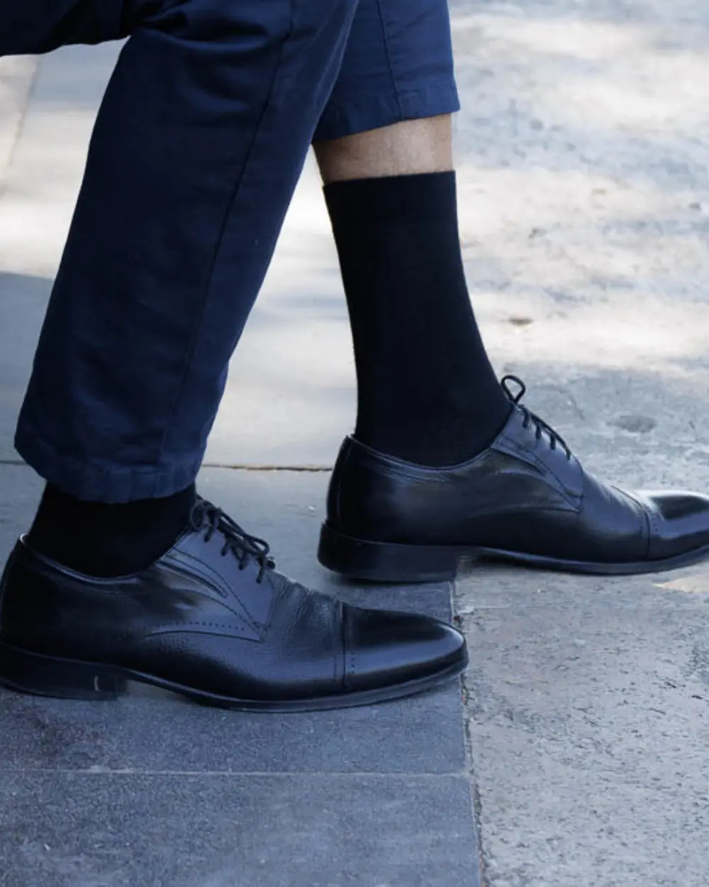 Set 8 perechi sosete bumbac pieptanat, DIN SERTAR clasic negre, pentru barbati, fara cusatura Din Sertar