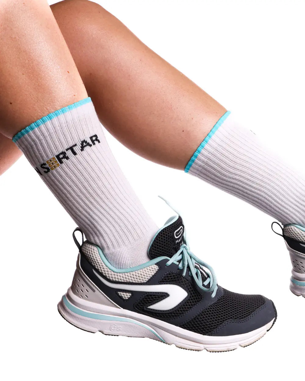 Set 3 Perechi Sosete Lungi Sport Femei din Bumbac Albe Fara Cusatura Din Sertar