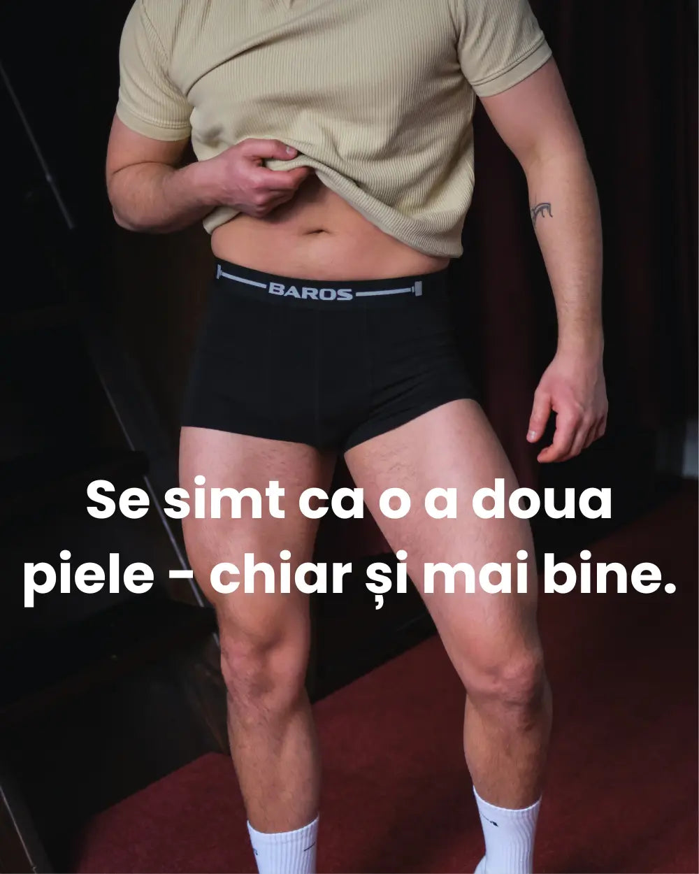 Boxeri Barbati Baros Premium Din Bumbac Organic Din Sertar