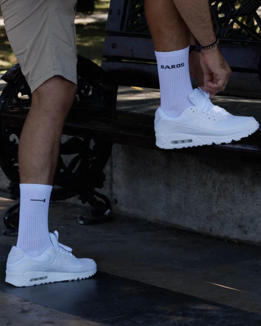 Set 3 perechi sosete lungi barbati din bumbac BAROS albe Din Sertar