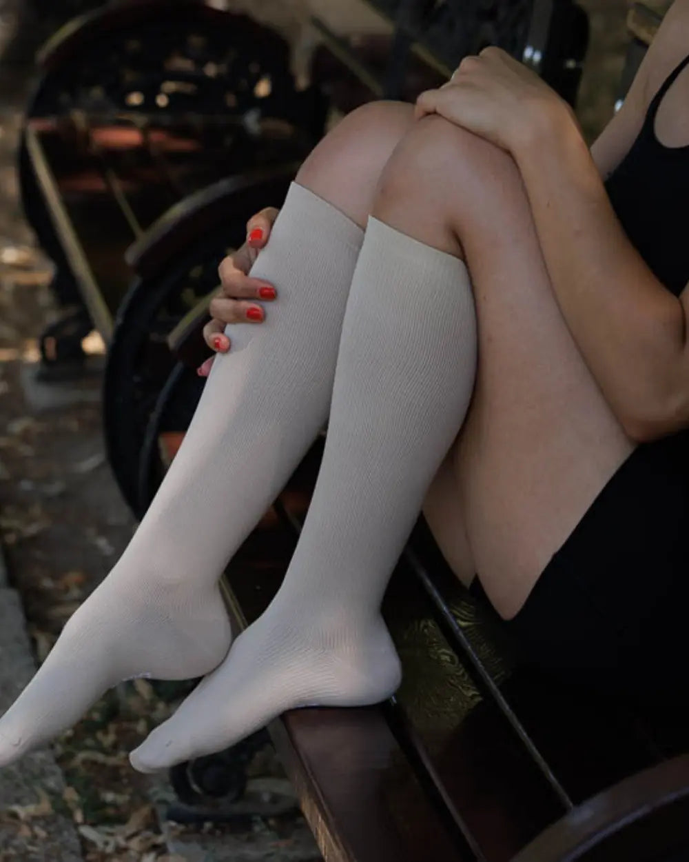 Set 2 perechi ciorapi compresivi DIN SERTAR, unisex, bej, fara cusatura Din Sertar