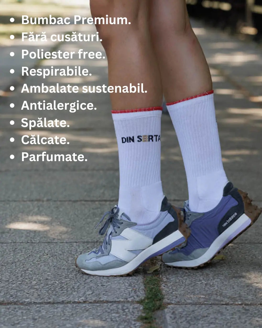 Set 3 Perechi Sosete Lungi Sport Femei din Bumbac Albe Fara Cusatura Din Sertar