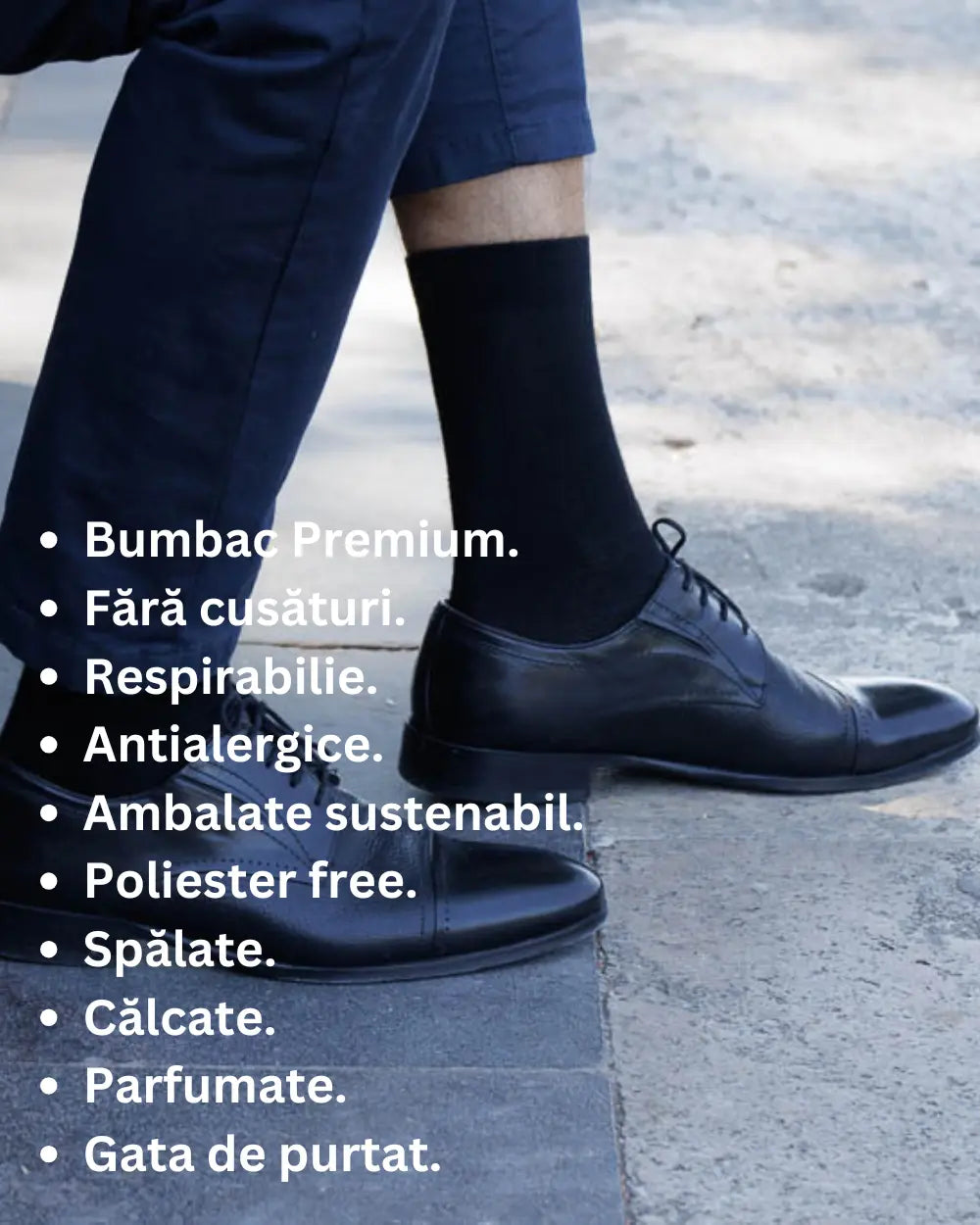 Set 8 perechi sosete bumbac pieptanat, DIN SERTAR clasic negre, pentru barbati, fara cusatura Din Sertar