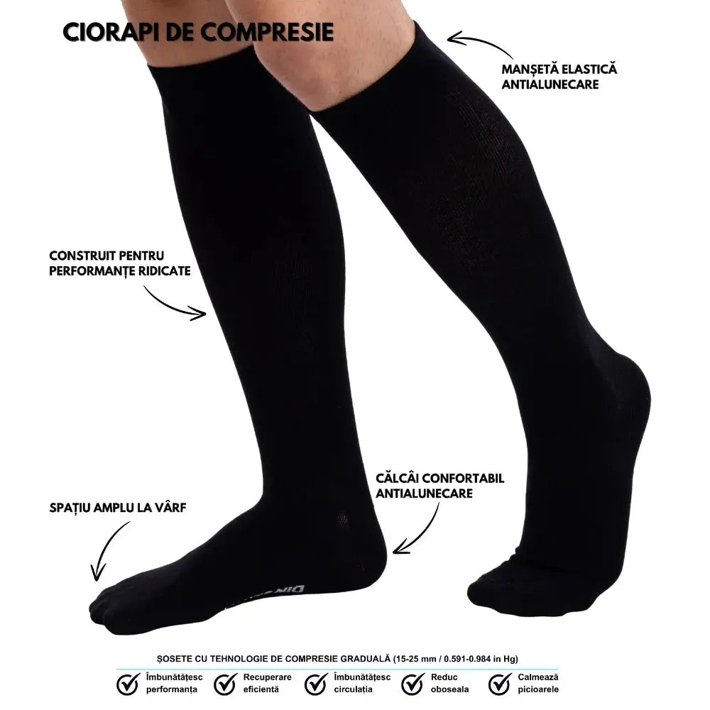 Set 2 perechi ciorapi compresivi DIN SERTAR, unisex, fara cusatura Din Sertar