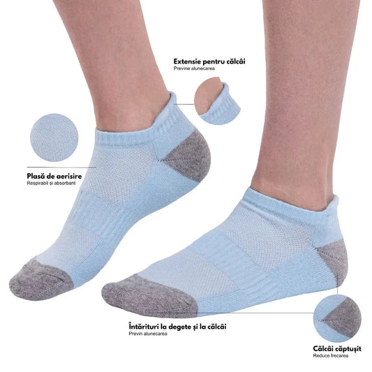 Set 6 Perechi Sosete Scurte Femei din Bumbac Respirabile Din Sertar